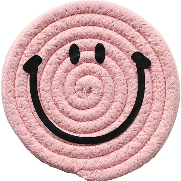 New 16oz Pink Smile and Flower Libbey Glass Can and Bamboo Lid 5 Piece Set - Picture 3 of 4